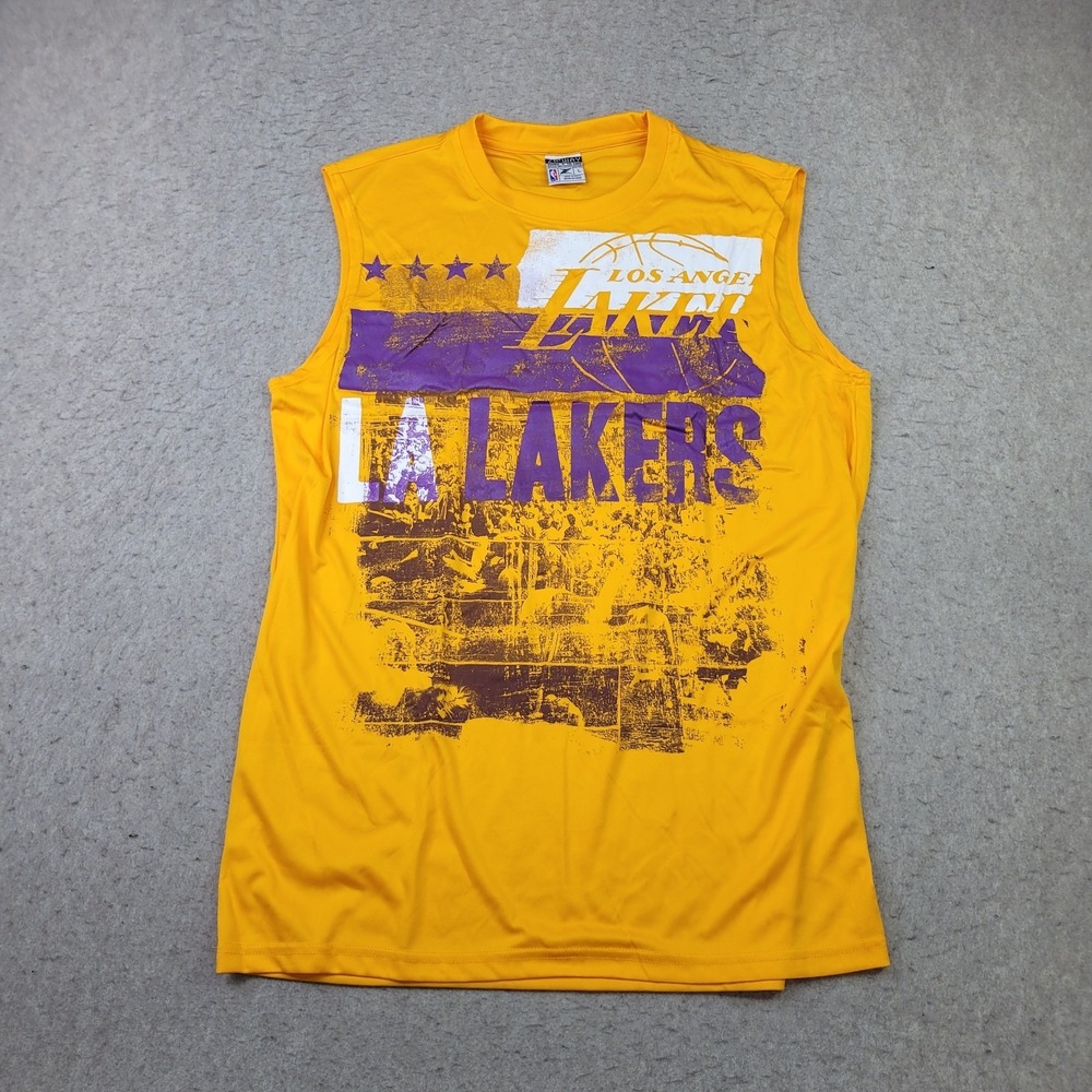Zipway LA Lakers Sleeveless Shirt Mens‎ L Yellow NBA Change N the Game